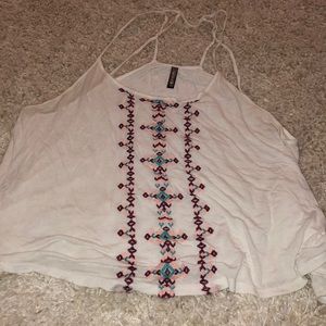 White aztec tank top